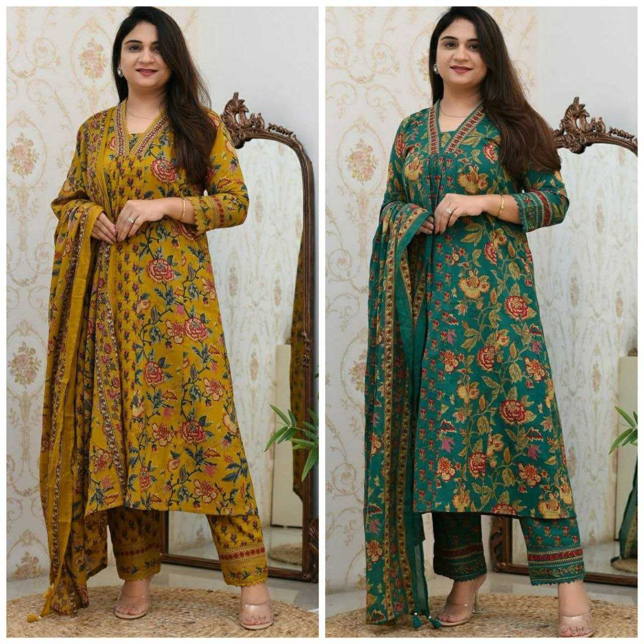 Cotton  Anarkali Suit